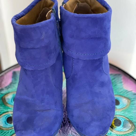 XAPPEAL Womens Heeled BOOTIES Ankle Boots - Size 8- Blue - Picture 3 of 4